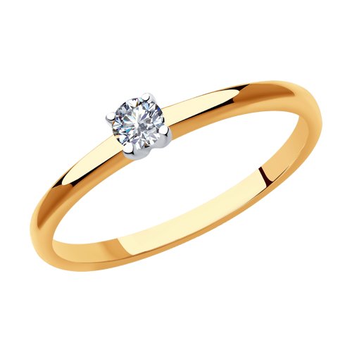 Кольцо, золото, бриллиант, 1011909